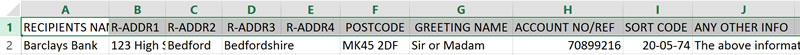 excel setup mailmerge 1