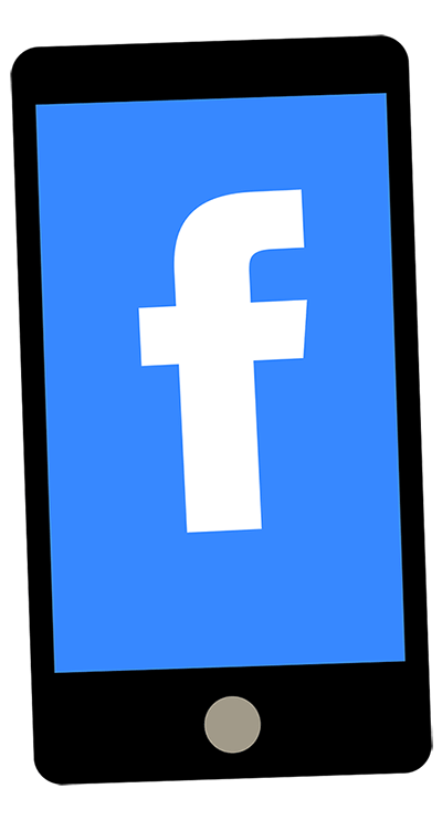phone with facebook logo - facebook business