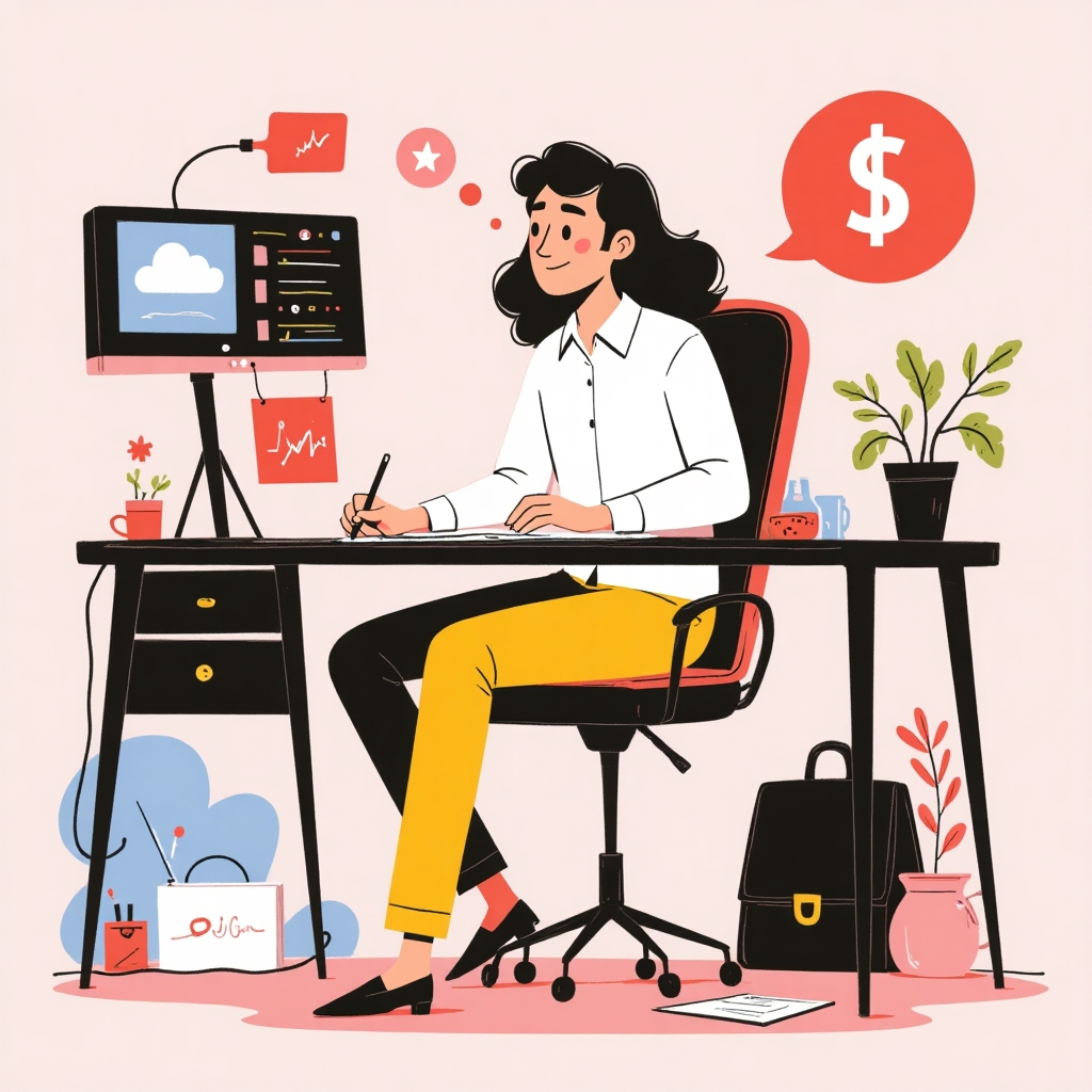Artistly.ai Review: The Ai Image Generator That Saves Me Time (And Money!) 1 AI image: using the title from this post and vector illustration as the style.